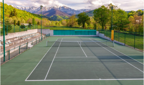 synthetic acrylic tennis court material